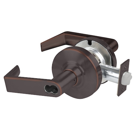 Schlage Grade 1 Entrance Lock, Rhodes Lever, Schlage FSIC Prep Less Core, Aged Bronze Finish, Non-Handed ND53JD RHO 643E